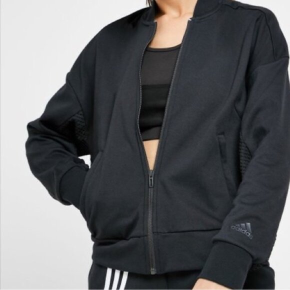 ADIDAS Lightweight Athletic Partial Mesh Bomber Jacket - Size M / NWOT - Picture 1 of 12